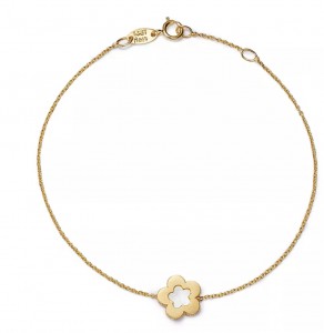 Bracelet fleur en or jaune 14 carats et argent Vermeil Fabricant de bijoux