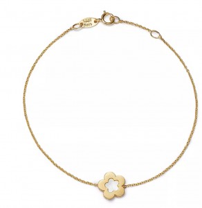 Pulseira de flores em ouro amarelo 14K fabricante de joias de prata vermeil