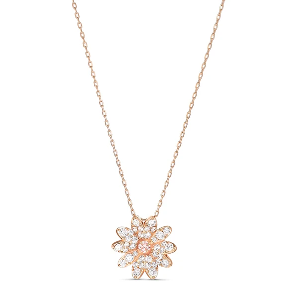 Wholesale Flower Pink Pendant Necklace OEM/ODM Jewelry wholesale Custom 925 Silver Jewelry supplier