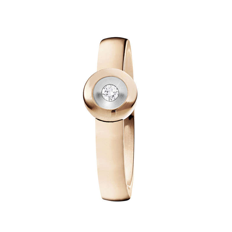 El mayorista de joyería de Alemania modificó el anillo de plata esterlina para requisitos particulares del diseño 925 en oro vermeil color de rosa de 18k