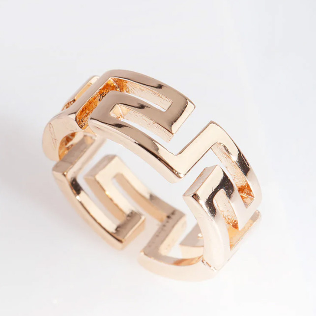 Gold Cut-Out Ancient Ring custom rose gold jewelry manufacturer