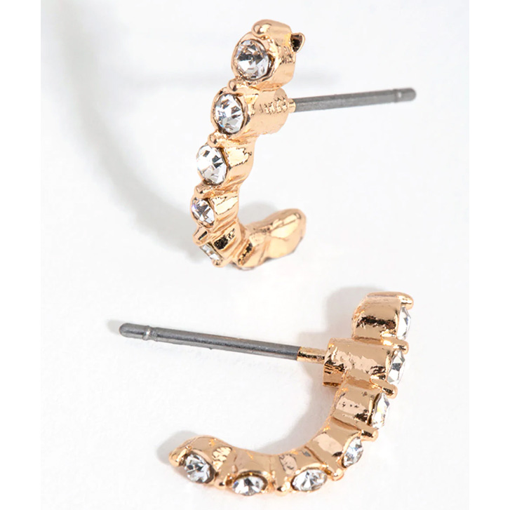 Gold Graduated CZ Huggie Earrings anpassade smycken tillverkningstjänster