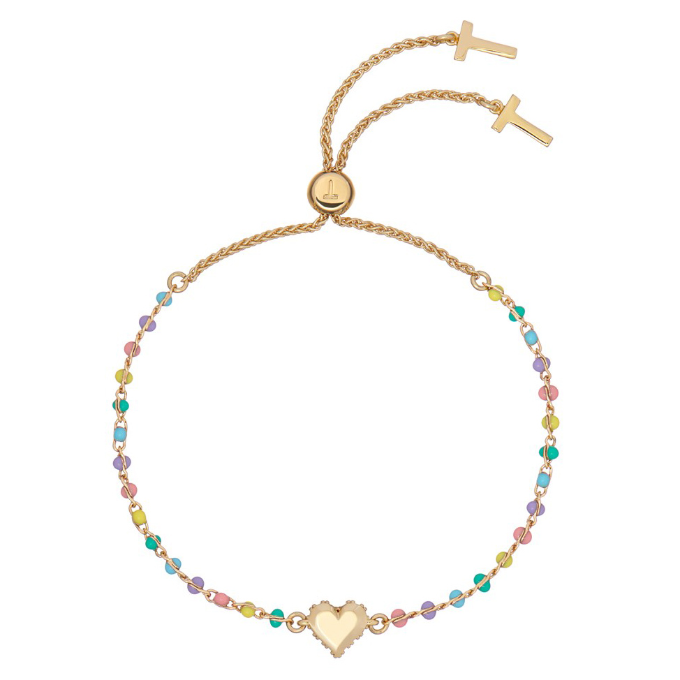 Gold Pastel Rainbow Heart Bracelet custom jewelry manufacturer