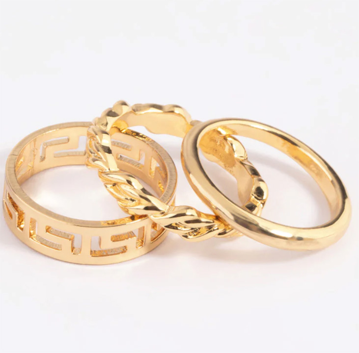 Gold Plated Greek Key Ring Pack custom jewelry maker