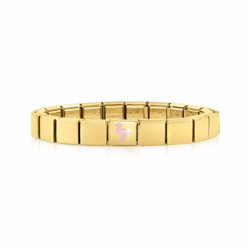 Los fabricantes de joyas chapadas en oro crean una pulsera personalizada en plata de ley 925 con acabado dorado y esmalte