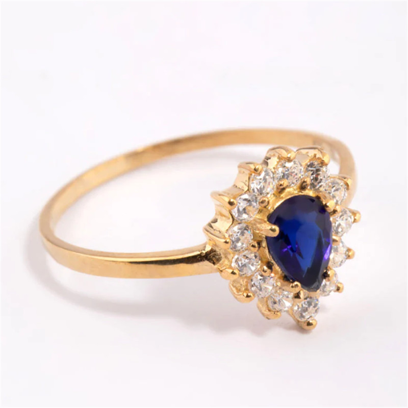 Gold Plated Sterling Silver Halo Pear Ring 18k gold jewellery manufacturer singapore