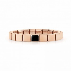 Gold Plating Jewelry Manufacturers Custom Design Bracelet with Rose finish, Black Agate resin wholesaler