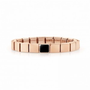 Produttori di gioielli placcati in oro Bracciale dal design personalizzato con finitura rosa, grossista di resina di agata nera