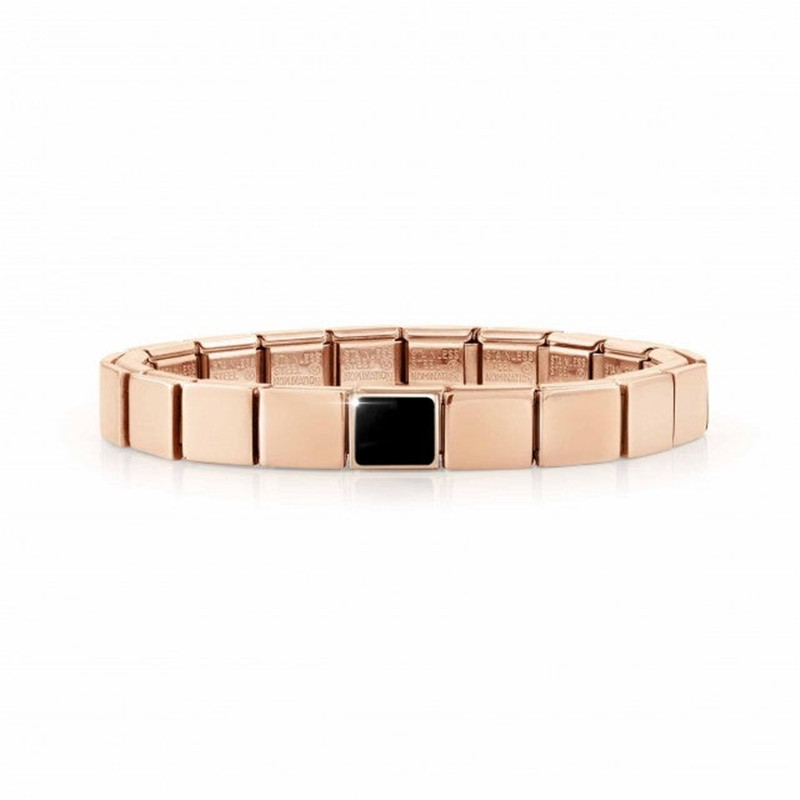 Fabricantes de joias folheadas a ouro pulseira de design personalizado com acabamento rosa, atacadista de resina de ágata preta