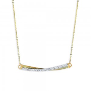Gold Vermeil Wholesaler Custom Made Cz Bar Pendant Necklace In 14k Yellow Gold Vermeil