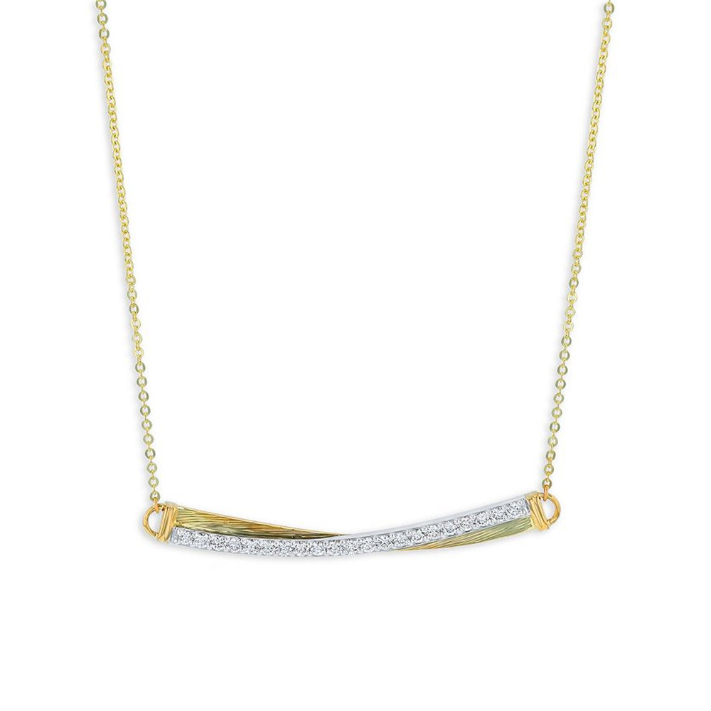 Gold Vermeil Wholesaler Custom Made Cz Bar Pendant Necklace In 14k Yellow Gold Vermeil