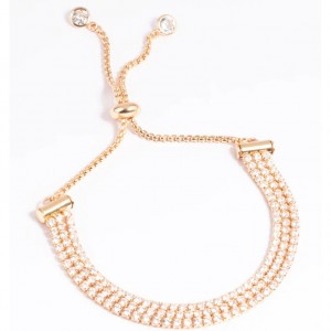 Bracelet à bascule en zircone cubique rempli d'or, bijoux en vermeil, vente en gros personnalisé pour femmes