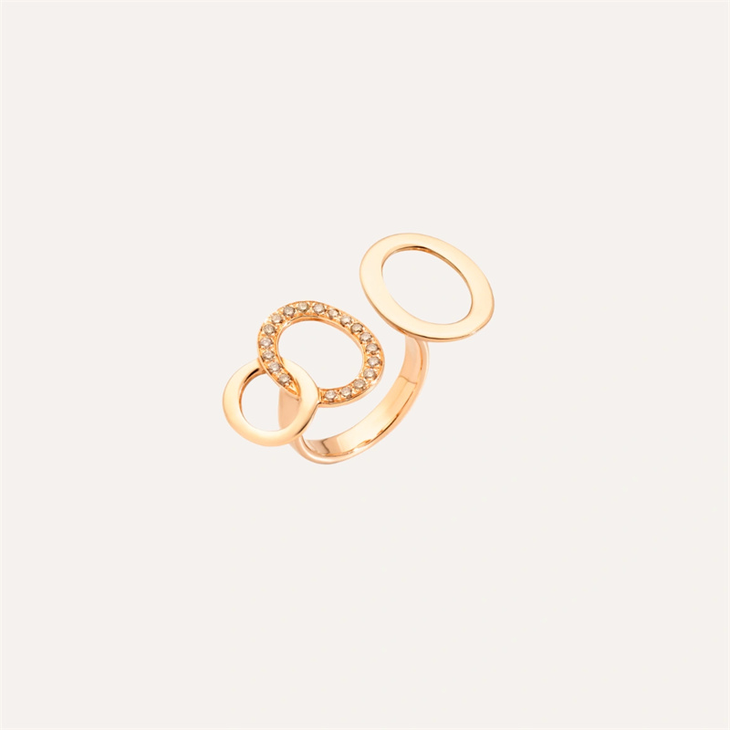 Grossiste bijoux plaqué or USA Bague entre les doigts vermeil or rose 18kt