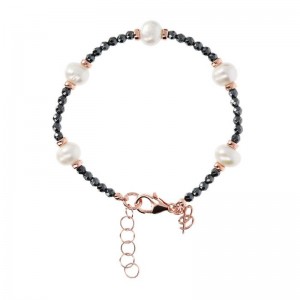 Distributori all'ingrosso placcati in oro Bracciale con perle d'acqua dolce ed ematite dal design personalizzato