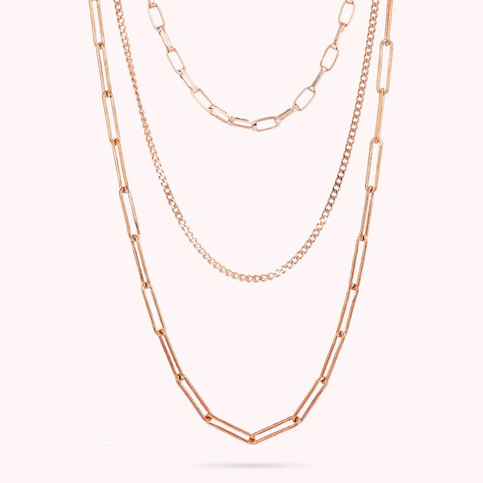 The OEM Service of Rose Gold Plated Multi-strand Necklace Chain at JINGYING