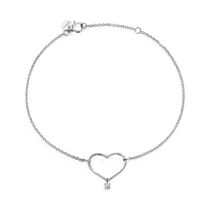 JINGYING Grootmaat OEM Hart Solitaire Sterling Silwer Wit Armband Produksievoordele