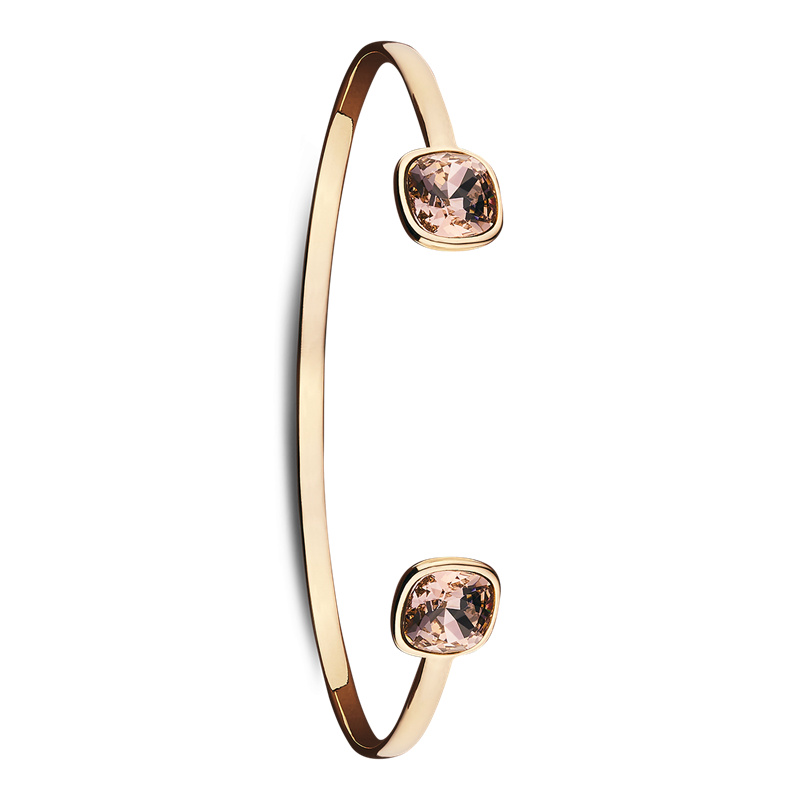 Hoog-Pools gepersonaliseerde naamarmband Vermeil 14K roosgoud