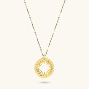 Custom Gold Vermeil Jewelry Hollow Sun Necklace