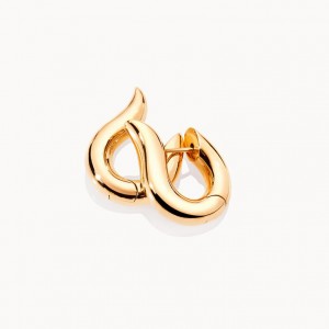 Hoop earrings medium 18K yellow gold earrings customized jewelry supplier