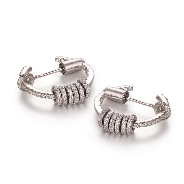Kundenspezifische Huggie-Ohrringe aus 925er Silber im Großhandel |Kubischer Schmuckdesigner |Damenschmuck Juweliere Großhandel