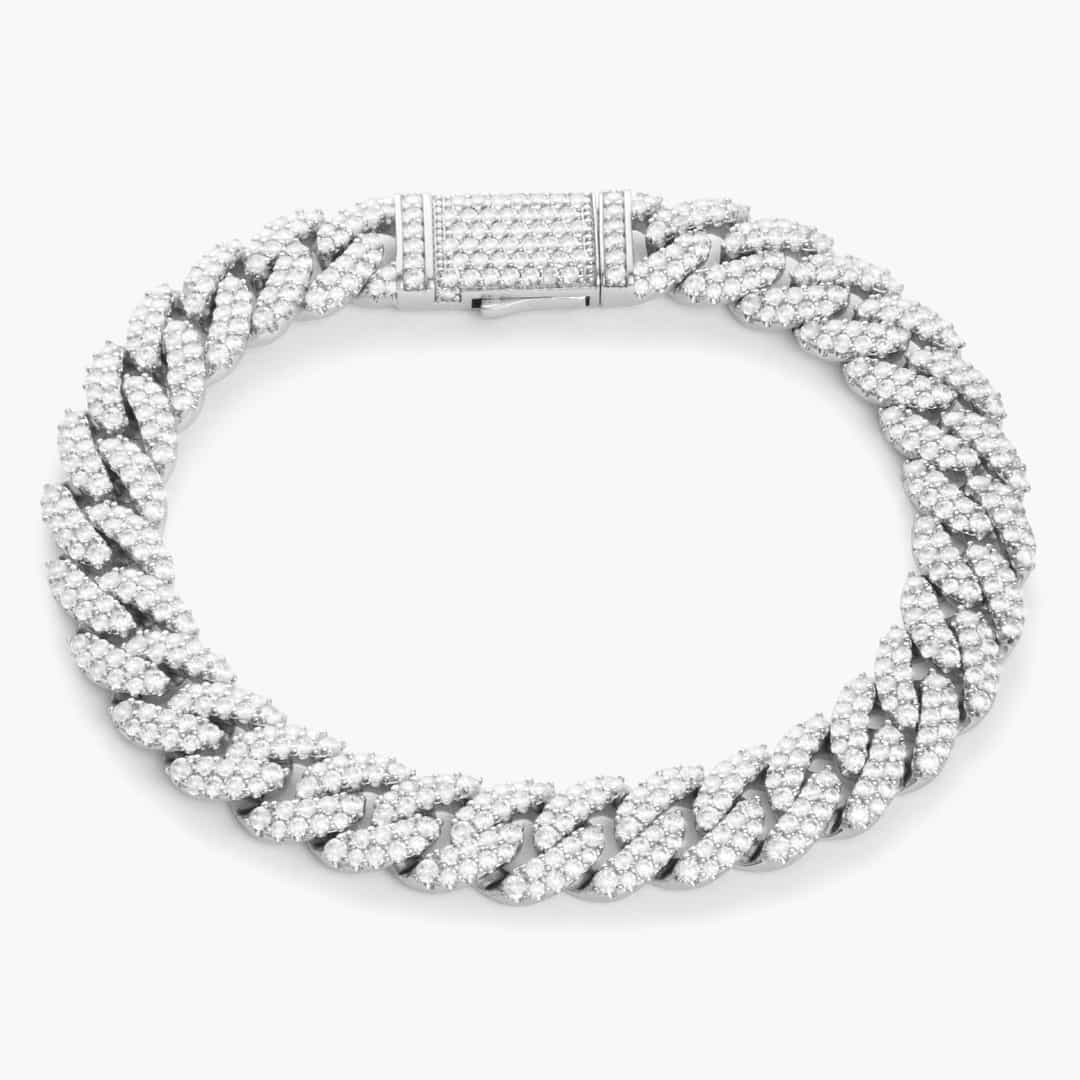 IO Cuban Bracelet cz silver jewelry wholesale custom manufacturer