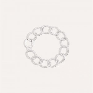 Independent jewelry designer silver bracelet brera white gold 18kt diamond