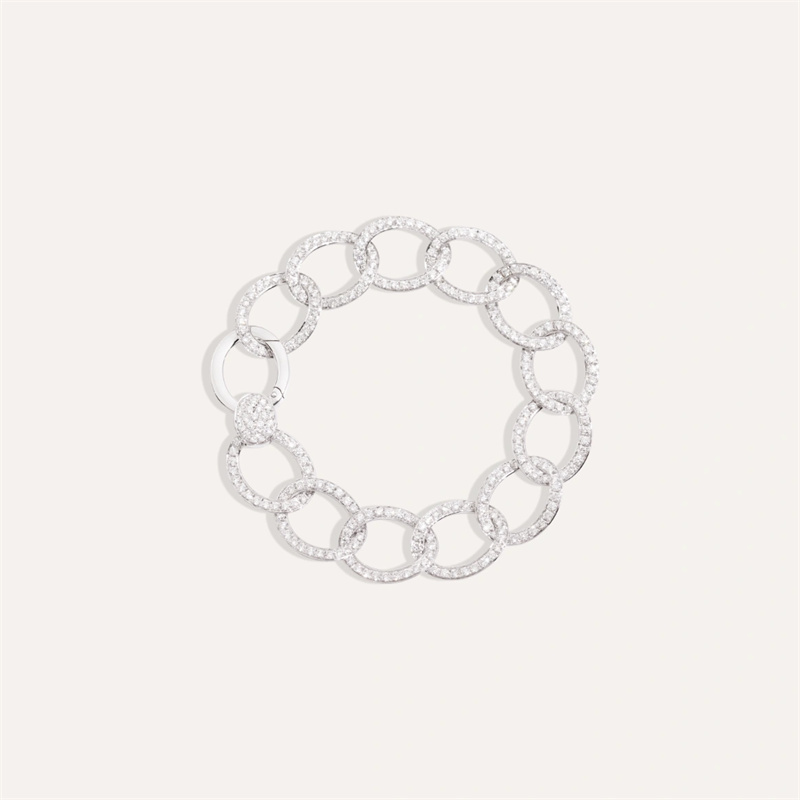 Independent jewelry designer silver bracelet brera white gold 18kt diamond