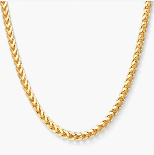 Italian 18k gold necklace chain  jewelry wholesale Franco Chain 3mm Gold Vermeil