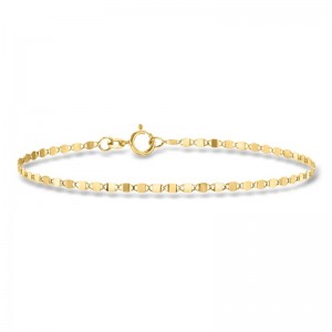 China 925 silver Jewelry Manufacturer OEM ODM 10kt Yellow Gold Mirror-Link Bracelet
