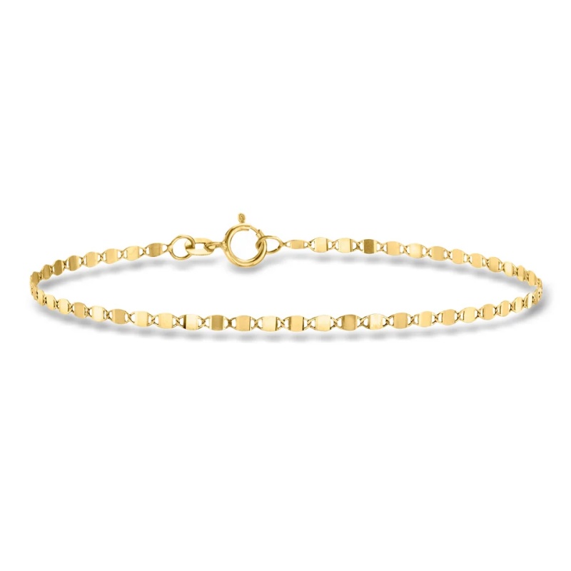 China 925 silver Jewelry Manufacturer OEM ODM 10kt Yellow Gold Mirror-Link Bracelet
