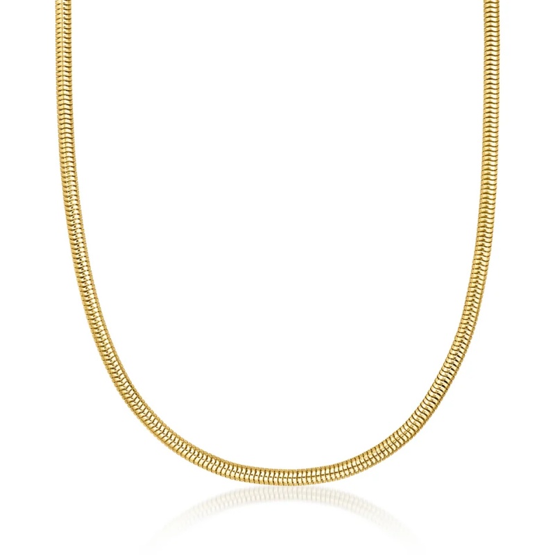 OEM ODM Service of Italian 14kt Yellow Gold-Plated Snake-Chain Necklace