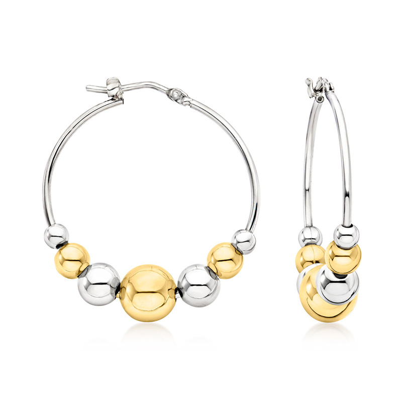 Why Italian Customers Choose JINGYING to Produce Sterling Silver and 18kt Gold Over Sterling Graduated Bead Hoop Earrings