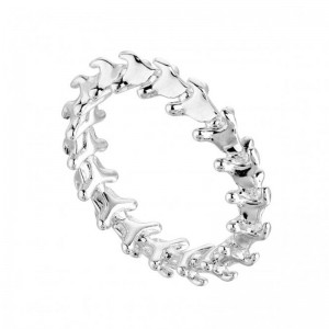 Produttore grossista di gioielli vermeil personalizzati in oro bianco italiano realizzato in argento sterling con nome Serpents Trace Band Ring