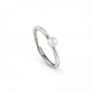 Italy jewelry distributors custom design Soul 925 Silver Rhodium Plated Pearl Ring