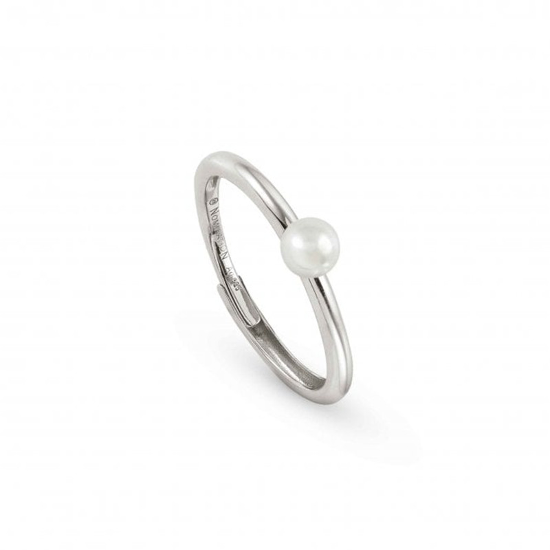 Italy jewelry distributors custom design Soul 925 Silver Rhodium Plated Pearl Ring