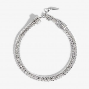 Cadena de pulsera de plata blanca rodiada hecha a medida, mayorista de joyería en línea de Italia