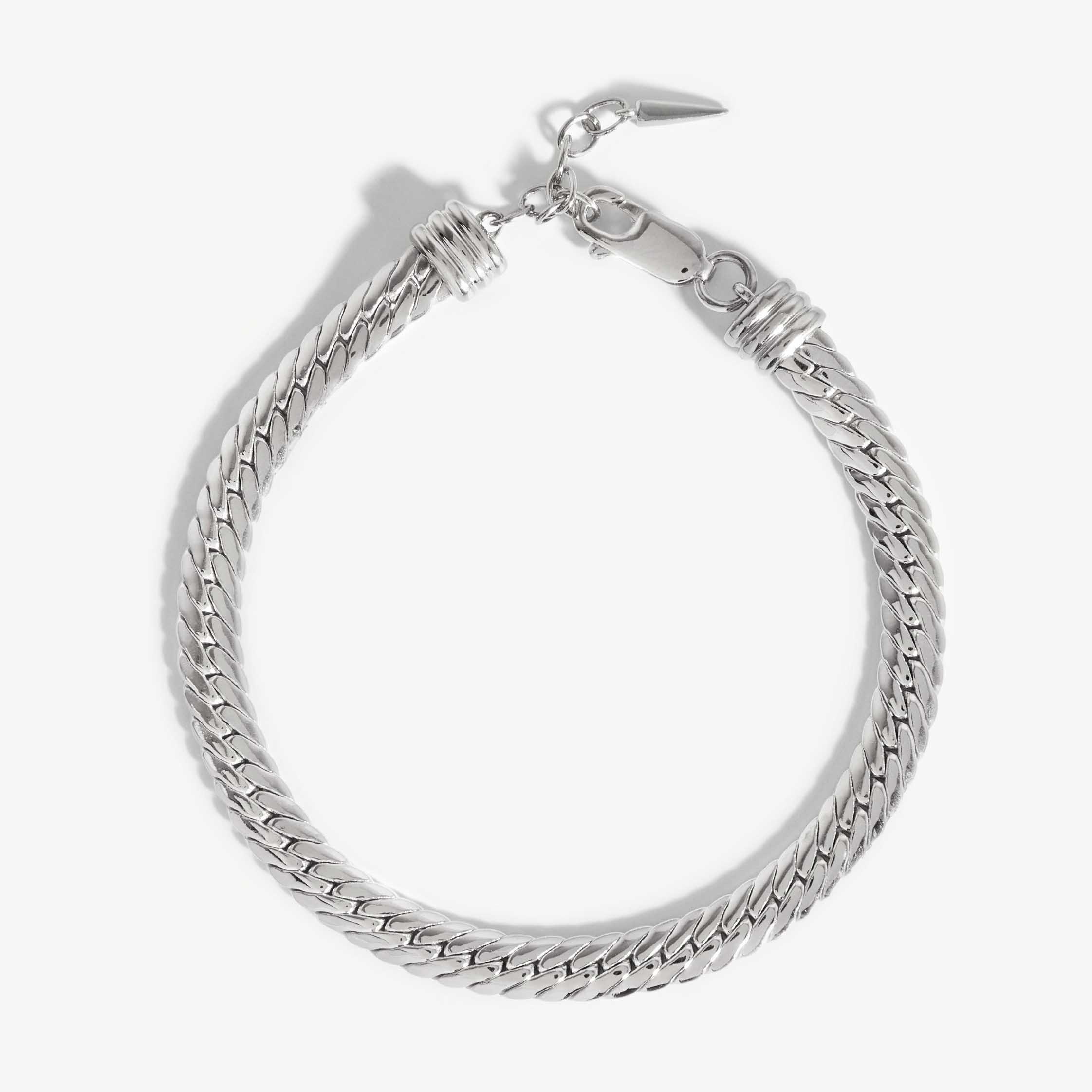 Italië aanlyn juweliersware groothandelaar pasgemaakte rhodium wit silwer armband ketting