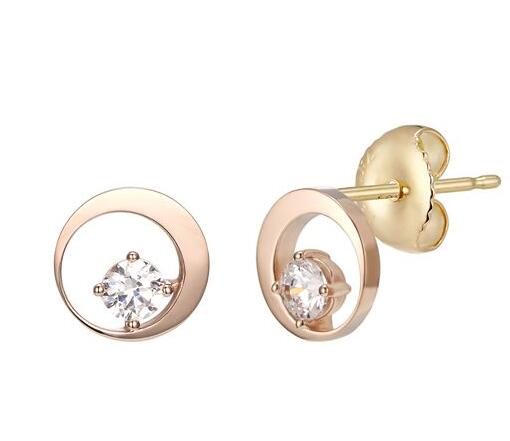 Wholesale Stud Earrings 10K Rose Gold Jewelry OEM Manufacturer