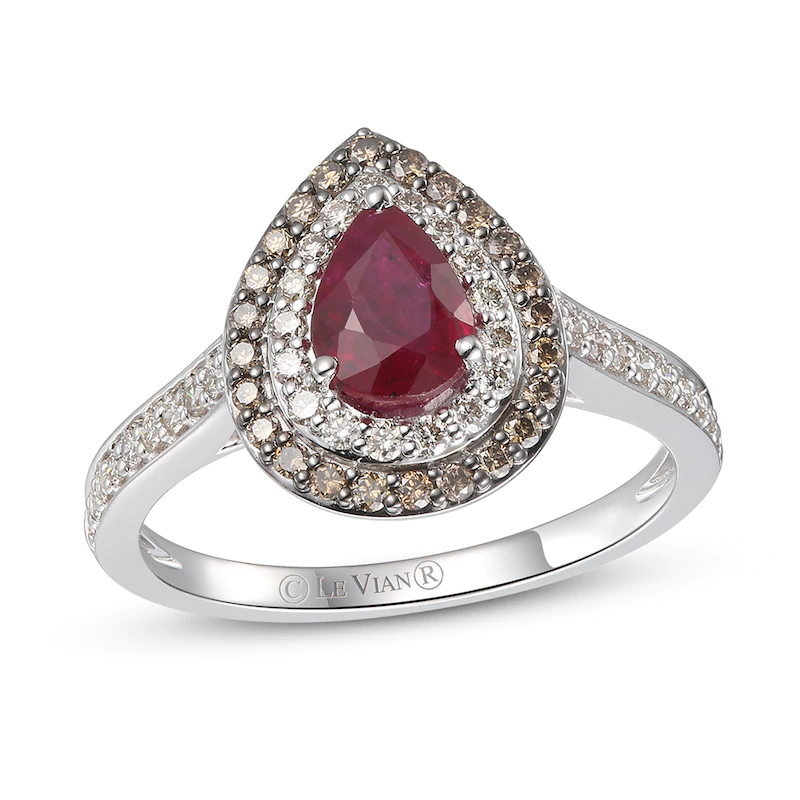 Engros Ruby Ring hvidguld smykker