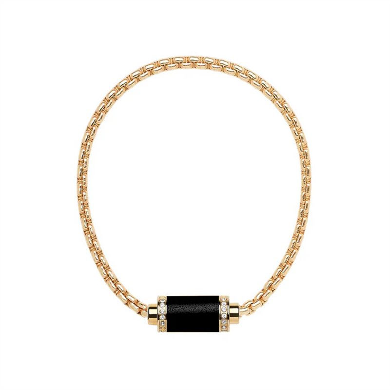 PASGEMAAKTE ARMBANDVERVAARDIGER VAN THALASSA YG KETTING SWART SKYFIE MET ZIRKOONMAGNEET