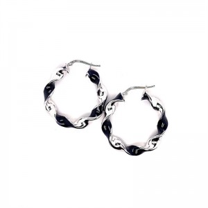 Recycled Italian 925 Silver Earrings Factory OEM ODM brack twisted hoops