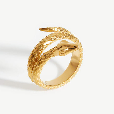 JINGYING  specialise in creating customised snake open ring in 18k gold on 925 sterling silver