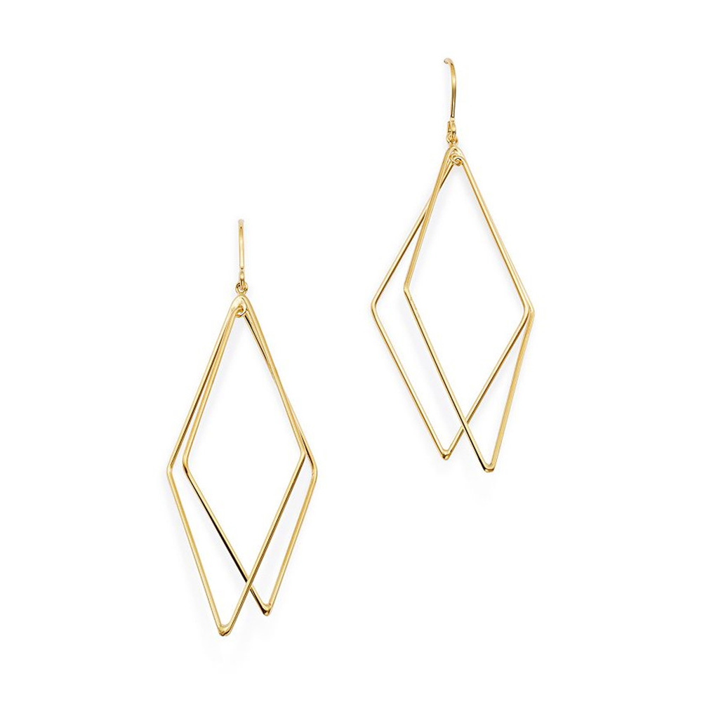 Japan 18k gold plated jewelry manufacturer oem odm geometric drop earrings in 14k yellow gold vermeil