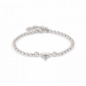 Joyería personalizada en plata de ley con brazalete con letras, joyería de pulsera CZ vermeil de oro blanco