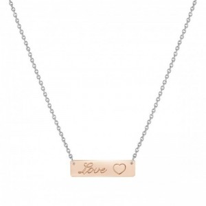 Grossiste bijoux sur mesure collier pendentif LOVE en argent sterling 925 et plaqué or rose 9K