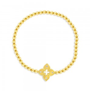 Jingying Silver Jewelry Factory bietet 18 Karat Gelbgold vergoldetes venezianisches Prinzessin-Cz-Armband mit kleinen Blumen, ODM-OEM-Service-Großhändler