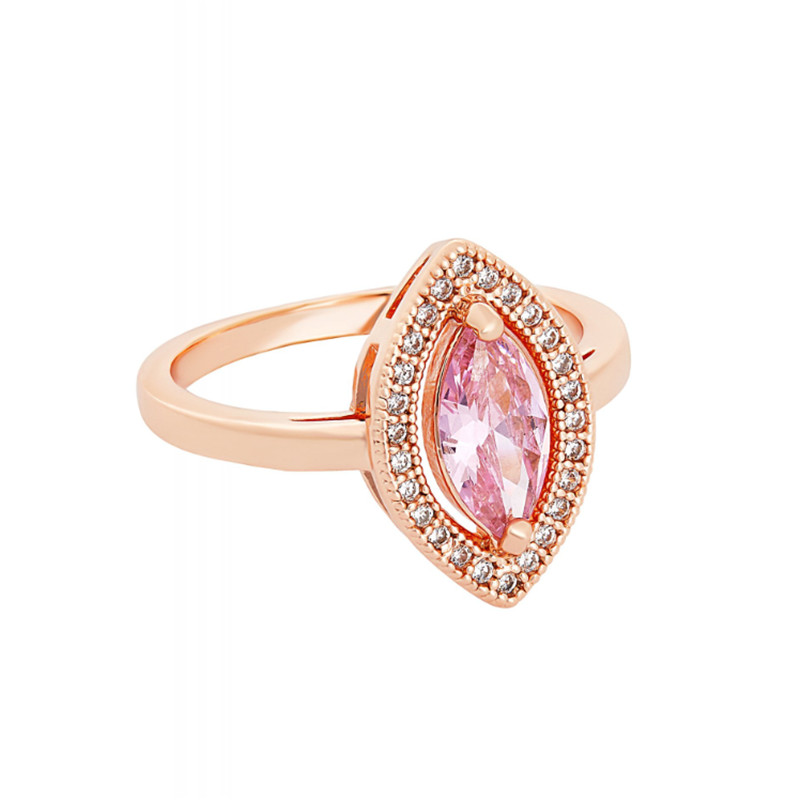 Jon Richard Rose Gold Plated Pink Marquisse Cubic Zirconia Ring silver factory jewelry manufacturers