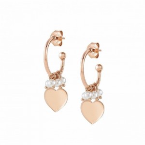 Korea sterling silver jewelry wholesaler creating custom engraved logo on rose gold filled pearl studs earrings