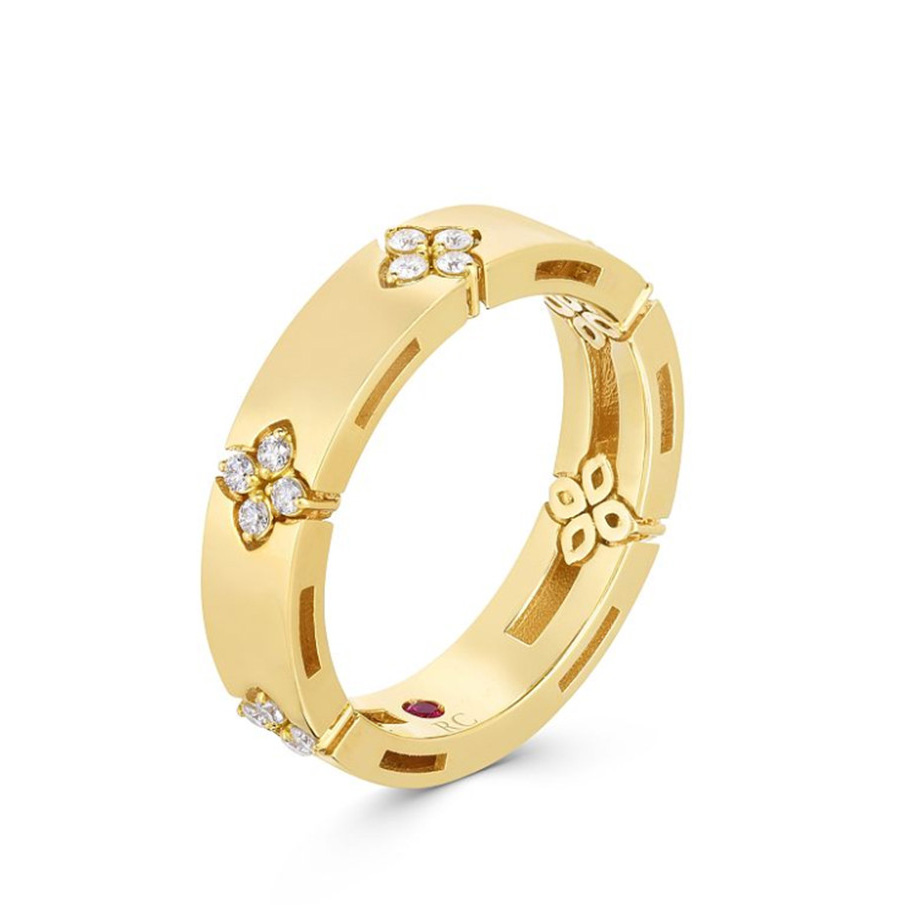 Looking 18K Yellow Gold Vermeil Verona CZ  Flower Ring from sterling silver jewelry factory