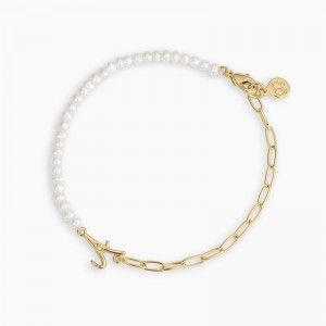Custom Silver Manufacturer OEM ODM Lou Pearl Alphabet Bracelet